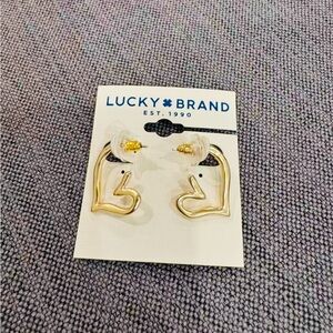 Lucky Brand Gold-Tone Heart Earrings